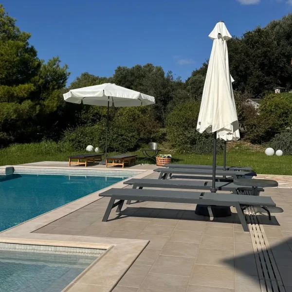 Image depicting a view across the sunbeds